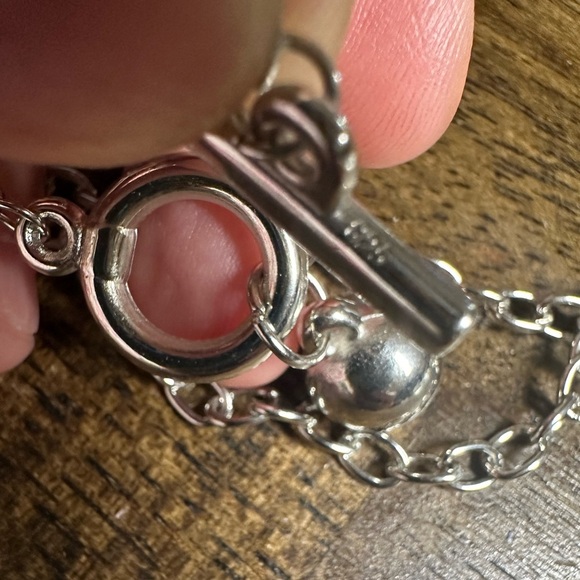 NEW 925 STERLING SILVER PENDANT CHOKER NECKLACE 18.5” - Picture 4 of 4